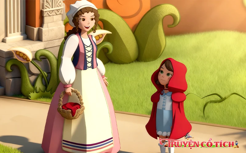 Cô bé quàng khăn đỏ mang bánh cho bà