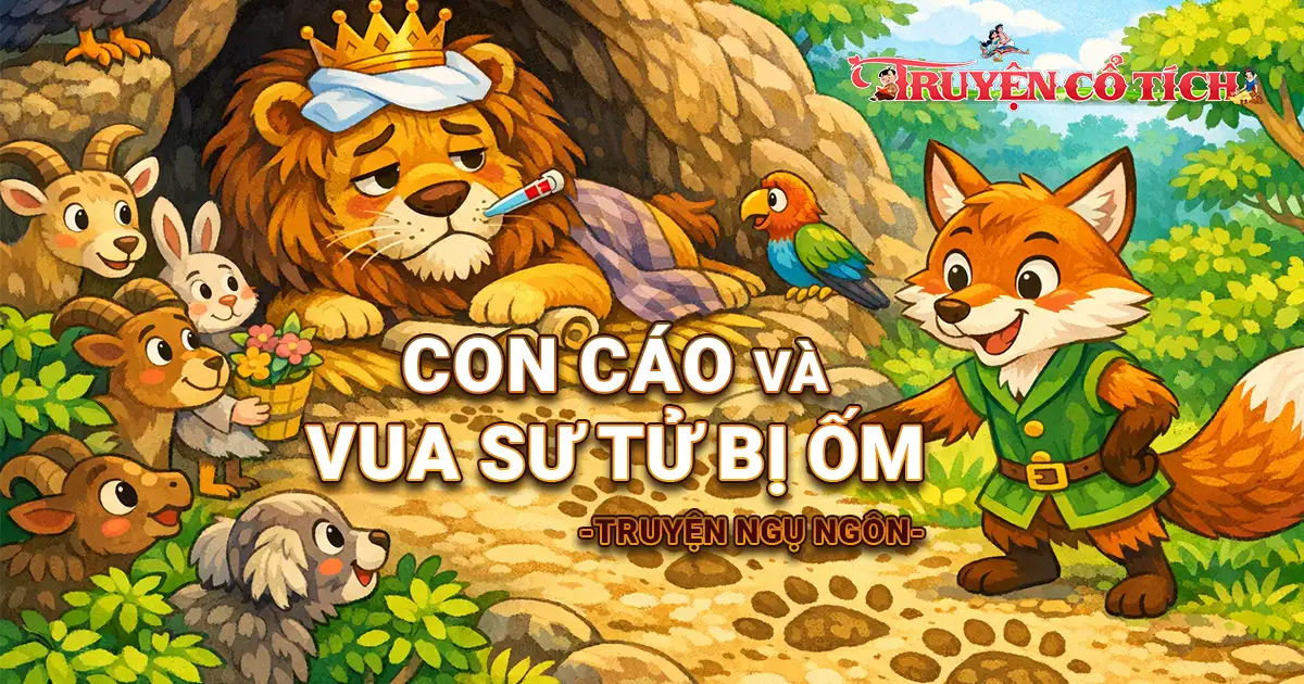 Fox helps sick lion in forest